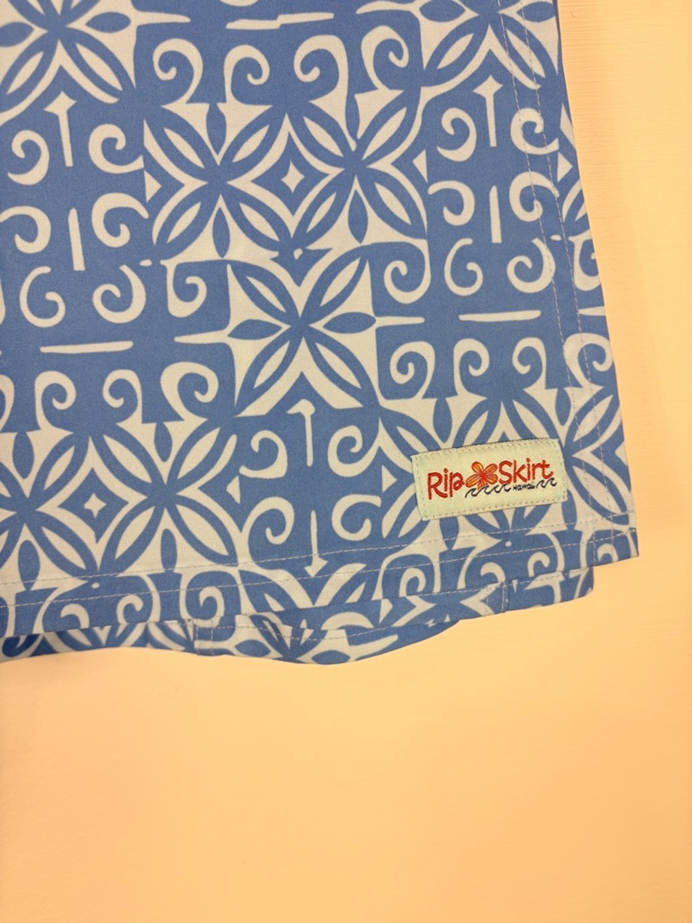 Ripskirt Hawaii Blue White Print Wrap Skirt Swim Coverup Adjustable Beach - Picture 3 of 6